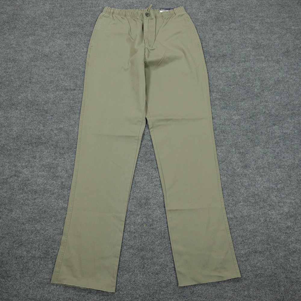 Lands' End Pants Mens Medium 32-34 Green Traditional Fit Plain Front Chino